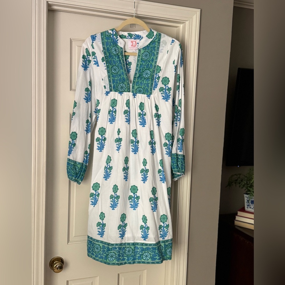 Victoria Dunn Blue and Green Floral Dress